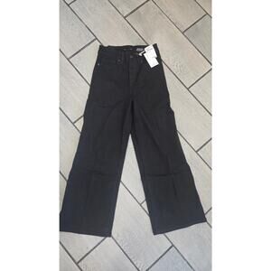 NWT Good American Waist Palazzo Crop Jeans Wmn’s Black Wide Leg